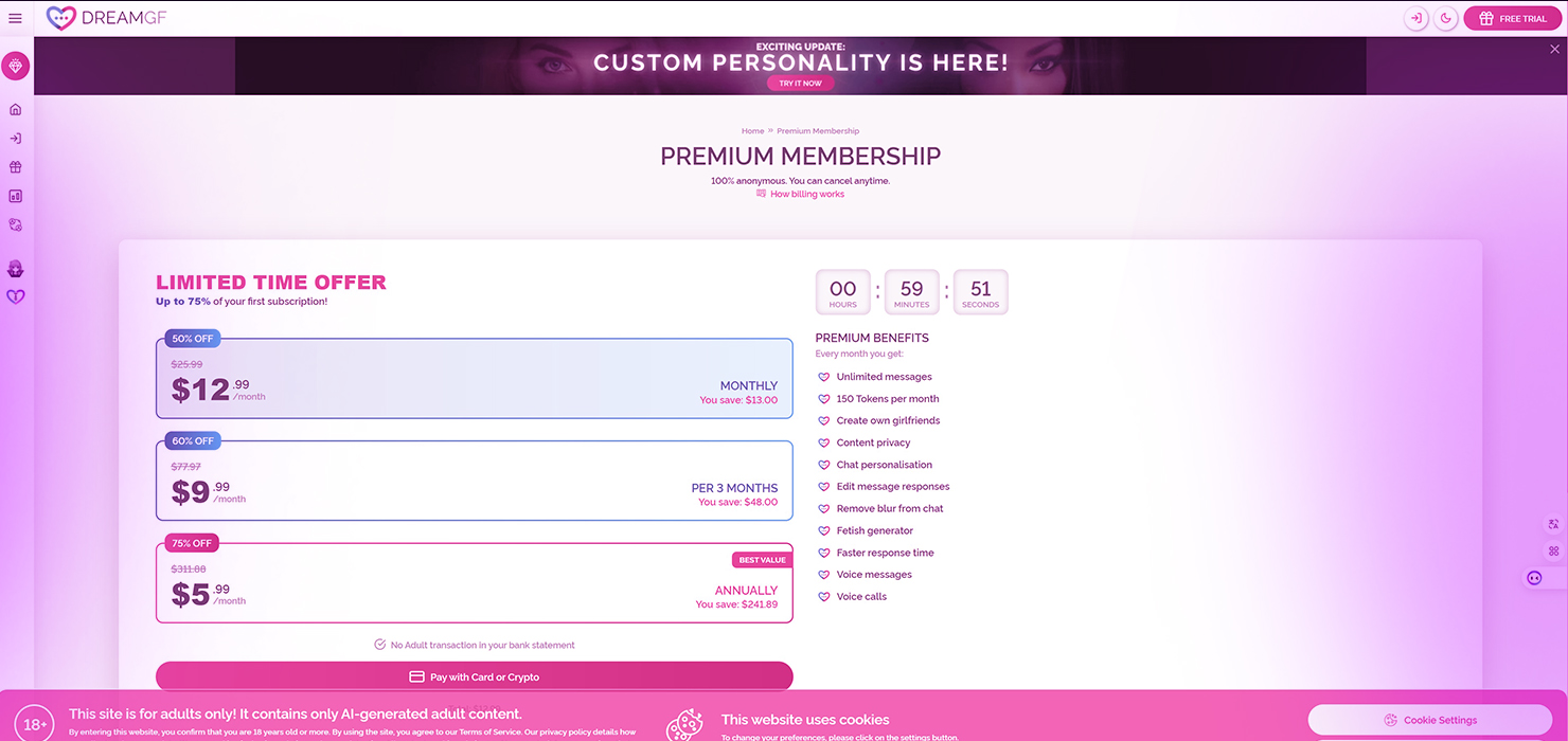 DreamGF Pricing - Best Nsfw AI Chatbots in 2024