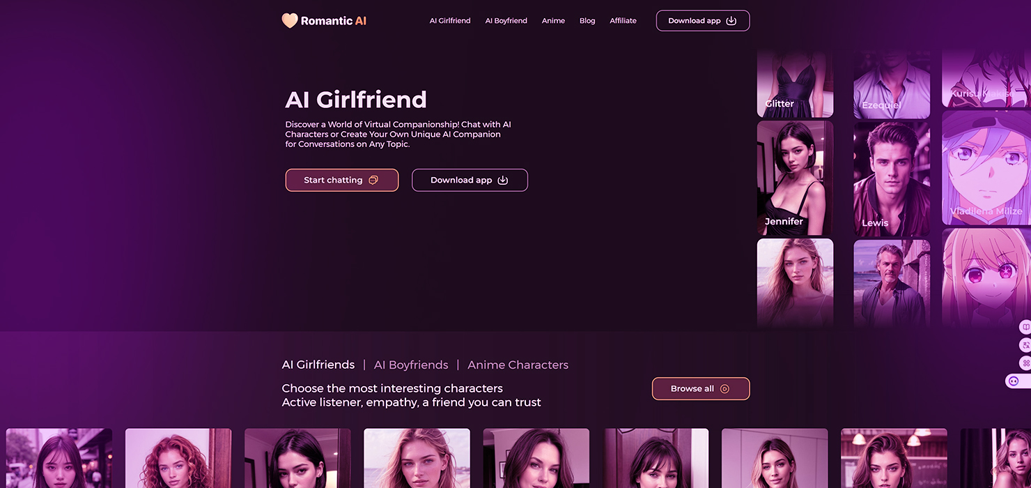 Romantic AI - Best AI Girlfriend Apps in 2024