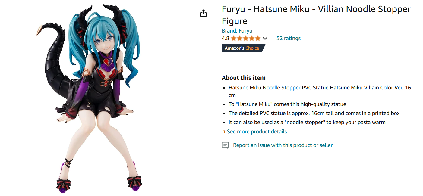 Furyu - Hatsune Miku - Villian Noodle Stopper Figure